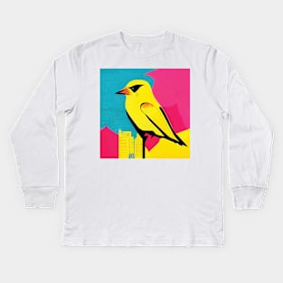 Colourful Canary Abstract Kids Long Sleeve T-Shirt